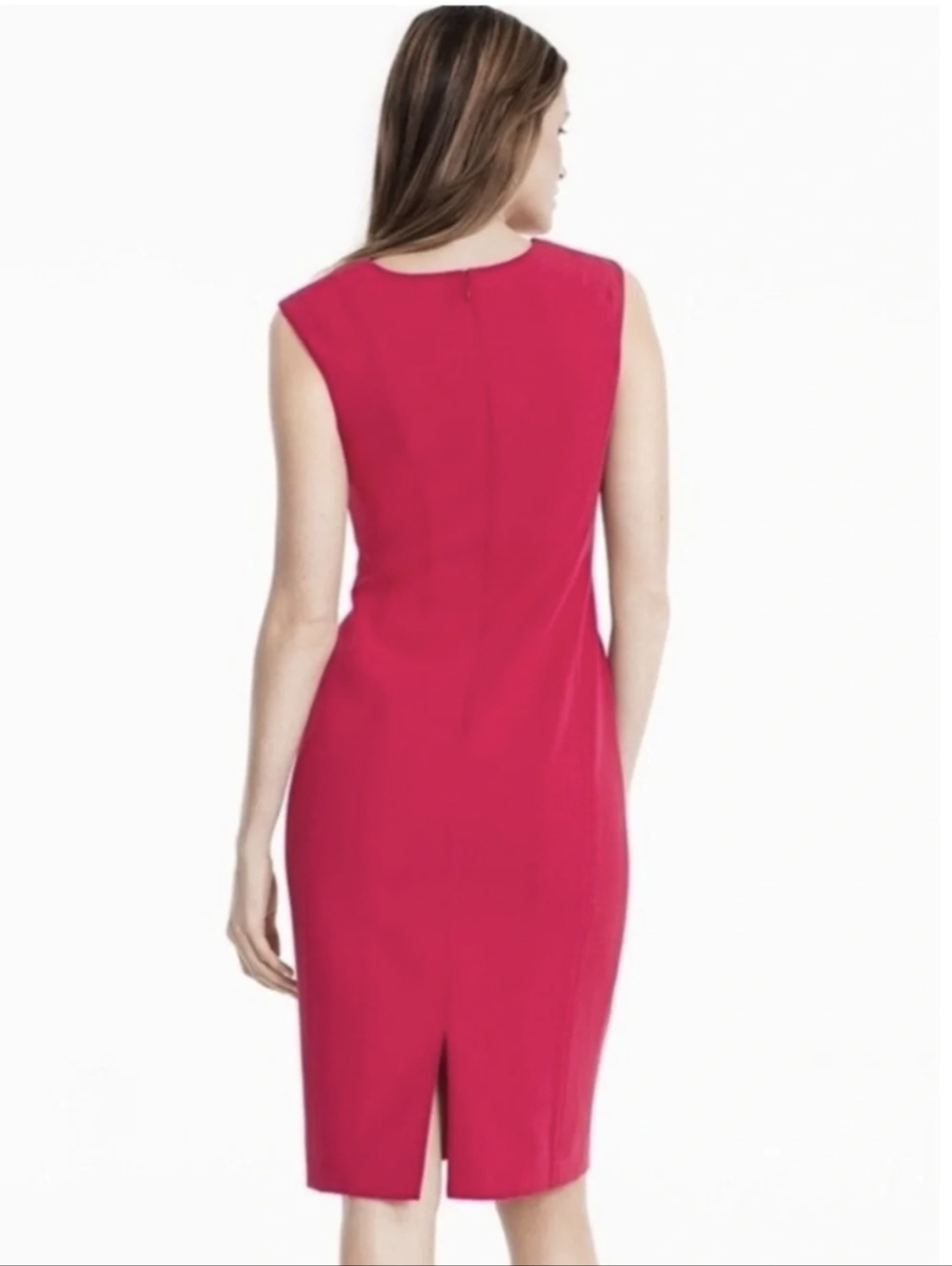 WHBM Dark Pink Sleeveless Stretch Career Church Dress Size 2 NWT - Picture 2 of 11